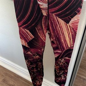 Fun maroon and pink workout leggings